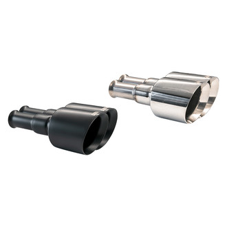 Carven Exhaust® - Stainless Steel Round Clamp-On Black Ceramic Exhaust Tips
