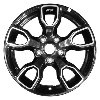 CCI® - Double 5-Spoke Black Polished with Gray Jeep Sticker 18x7.5 Alloy Factory Wheel - Remanufactured