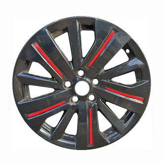CCI® - 10-Spoke All Painted Gloss Black With Red Stripe On Spokes 18x7 Alloy Factory Wheel - Remanufactured