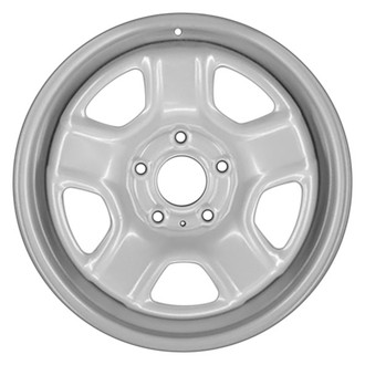 5-Spoke Silver 16x6.5 Steel Factory Wheel, Remanufactured - Front View