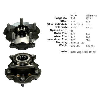Centric® - C-Tek™ Rear Passenger Side Standard Driven Wheel Bearing and Hub Assembly