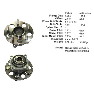Centric® - Premium™ Rear Passenger Side Non-Driven Wheel Bearing and Hub Assembly