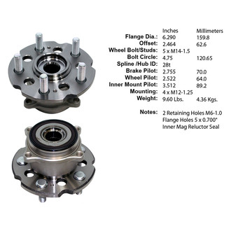 Centric® - Premium™ Rear Passenger Side Driven Wheel Bearing and Hub Assembly
