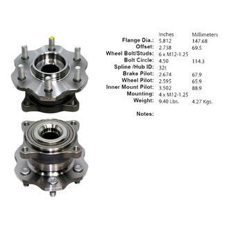 Centric® - C-Tek™ Rear Passenger Side Standard Driven Wheel Bearing and Hub Assembly