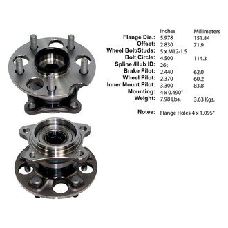 Centric® - Premium™ Rear Passenger Side Driven Wheel Bearing and Hub Assembly