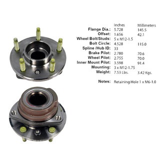Centric® - C-Tek™ Front Passenger Side Standard Driven Wheel Bearing and Hub Assembly