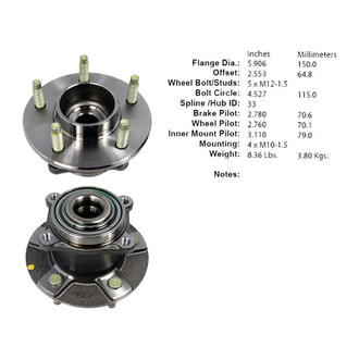Centric® - C-Tek™ Rear Passenger Side Standard Driven Wheel Bearing and Hub Assembly