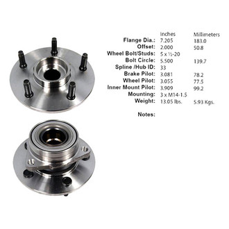 Centric® - C-Tek™ Front Passenger Side Standard Driven Wheel Bearing and Hub Assembly