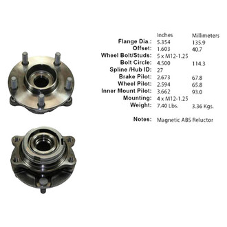 Centric® - C-Tek™ Front Passenger Side Standard Driven Wheel Bearing and Hub Assembly