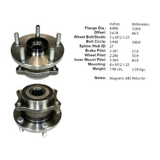 Centric® - Premium™ Rear Passenger Side Driven Wheel Bearing and Hub Assembly