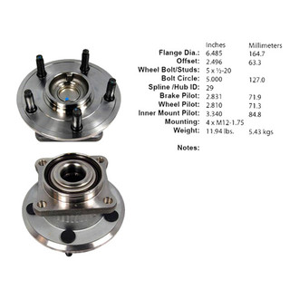 Centric® - C-Tek™ Rear Passenger Side Standard Driven Wheel Bearing and Hub Assembly