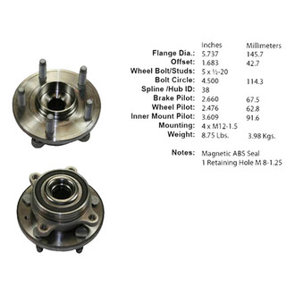 Centric® - C-Tek™ Front Passenger Side Standard Driven Wheel Bearing and Hub Assembly