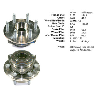Centric® - Premium™ Rear Passenger Side Driven Wheel Bearing and Hub Assembly