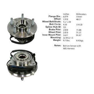 Centric® - Premium™ Front Passenger Side Driven Wheel Bearing and Hub Assembly