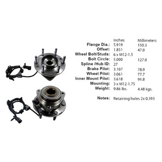 Centric® - C-Tek™ Front Passenger Side Standard Driven Wheel Bearing and Hub Assembly