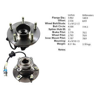 Centric® - C-Tek™ Rear Passenger Side Standard Driven Wheel Bearing and Hub Assembly