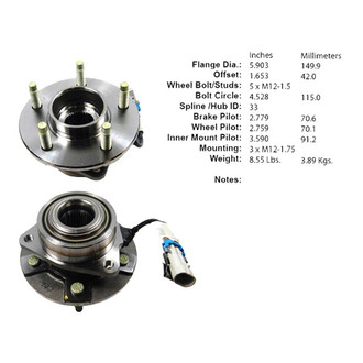 Centric® - C-Tek™ Front Passenger Side Standard Driven Wheel Bearing and Hub Assembly
