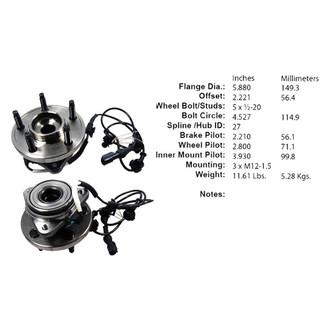 Centric® - C-Tek™ Front Passenger Side Standard Driven Wheel Bearing and Hub Assembly