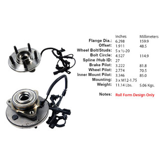 Centric® - C-Tek™ Front Passenger Side Standard Driven Wheel Bearing and Hub Assembly
