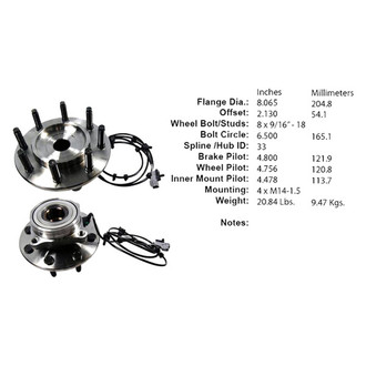 Centric® - C-Tek™ Front Passenger Side Standard Driven Wheel Bearing and Hub Assembly