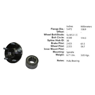 Centric® - C-Tek™ Front Driver or Passenger Side standard Wheel Hub Repair Kit