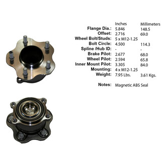 Centric® - Premium™ Rear Passenger Side Non-Driven Wheel Bearing and Hub Assembly