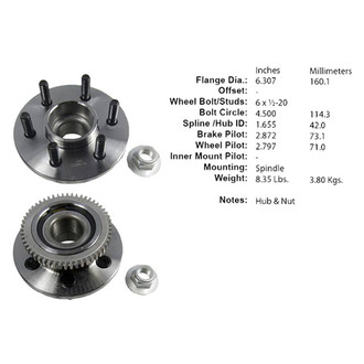 Centric® - C-Tek™ Front Passenger Side Standard Non-Driven Wheel Bearing and Hub Assembly