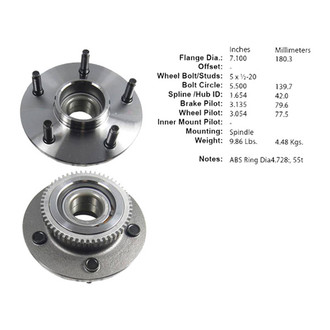 Centric® - C-Tek™ Front Passenger Side Standard Non-Driven Wheel Bearing and Hub Assembly