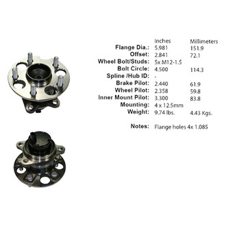 Centric® - C-Tek™ Rear Driver Side Standard Non-Driven Wheel Bearing and Hub Assembly