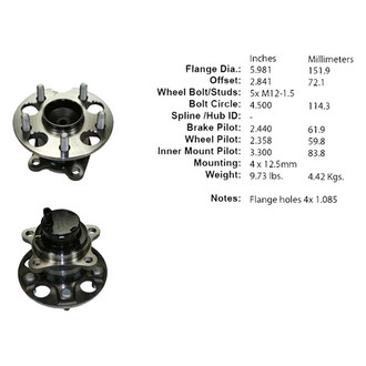 Centric® - C-Tek™ Rear Passenger Side Standard Non-Driven Wheel Bearing and Hub Assembly