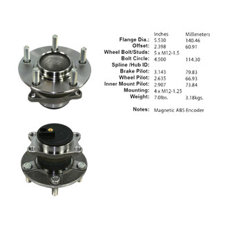 Centric® - C-Tek™ Rear Passenger Side Standard Non-Driven Wheel Bearing and Hub Assembly