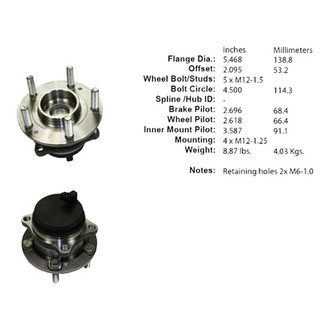 Centric® - C-Tek™ Rear Passenger Side Standard Non-Driven Wheel Bearing and Hub Assembly