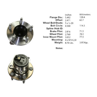 Centric® - C-Tek™ Rear Passenger Side Standard Non-Driven Wheel Bearing and Hub Assembly