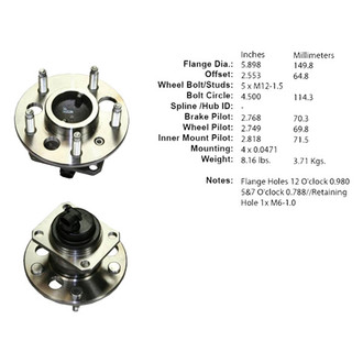 Centric® - C-Tek™ Rear Passenger Side Standard Non-Driven Wheel Bearing and Hub Assembly