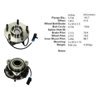 Centric® - C-Tek™ Front Passenger Side Standard Non-Driven Wheel Bearing and Hub Assembly