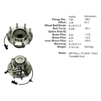 Centric® - Premium™ Front Passenger Side Wheel Bearing and Hub Assembly