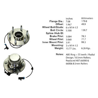Centric® - C-Tek™ Front Passenger Side Standard Non-Driven Wheel Bearing and Hub Assembly