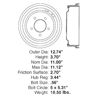 Centric® - Premium Rear Brake Drum