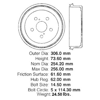 Centric® - C-Tek™ Standard Rear Brake Drum