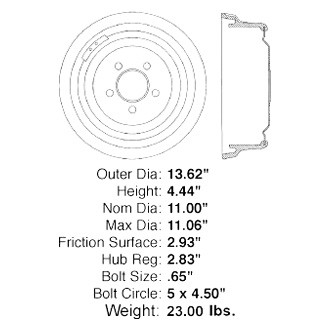 Centric® - C-Tek™ Standard Rear Brake Drum