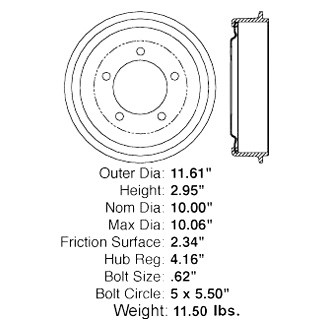 Centric® - C-Tek™ Standard Brake Drum
