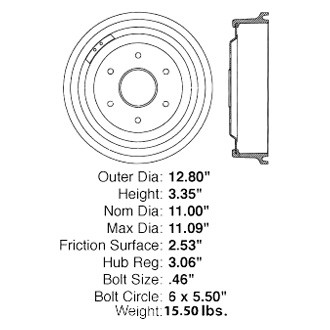 Centric® - C-Tek™ Standard Brake Drum