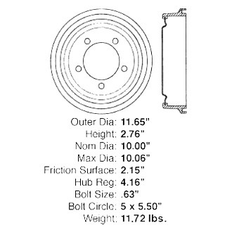Centric® - C-Tek™ Standard Brake Drum