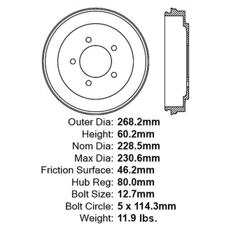 Centric® - C-Tek™ Standard Brake Drum