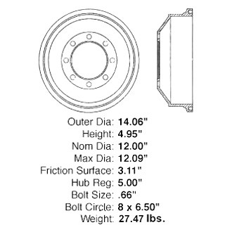 Centric® - C-Tek™ Standard Rear Brake Drum