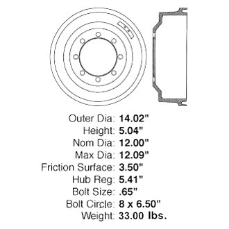Centric® - C-Tek™ Standard Rear Brake Drum