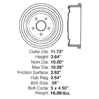 Centric® - C-Tek™ Standard Rear Brake Drum