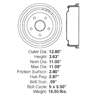 Centric® - C-Tek™ Standard Rear Brake Drum