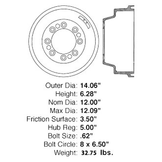 Centric® - C-Tek™ Standard Rear Brake Drum