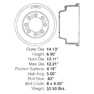 Centric® - C-Tek™ Standard Rear Brake Drum